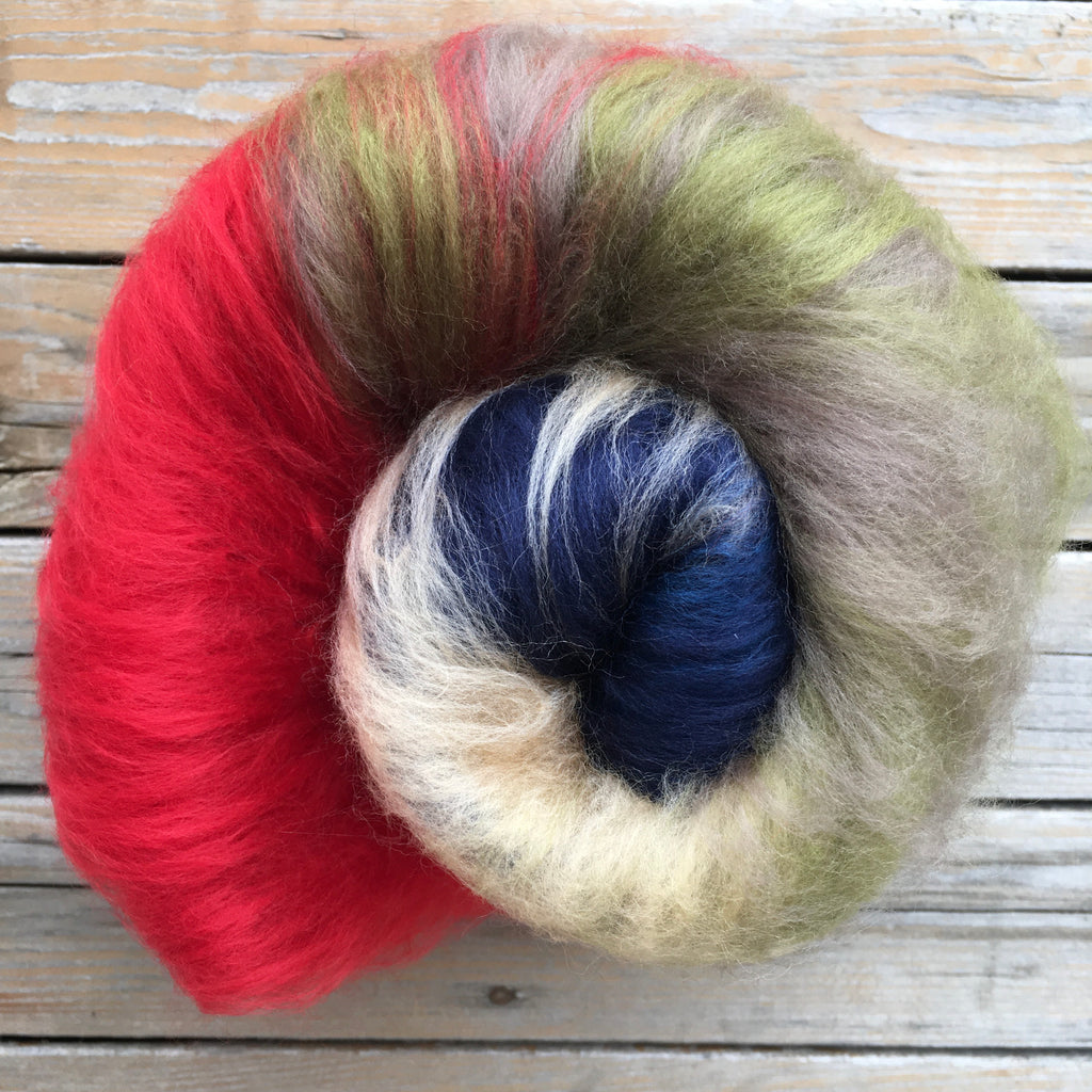 Tulips and Blueberries Fibre Batt