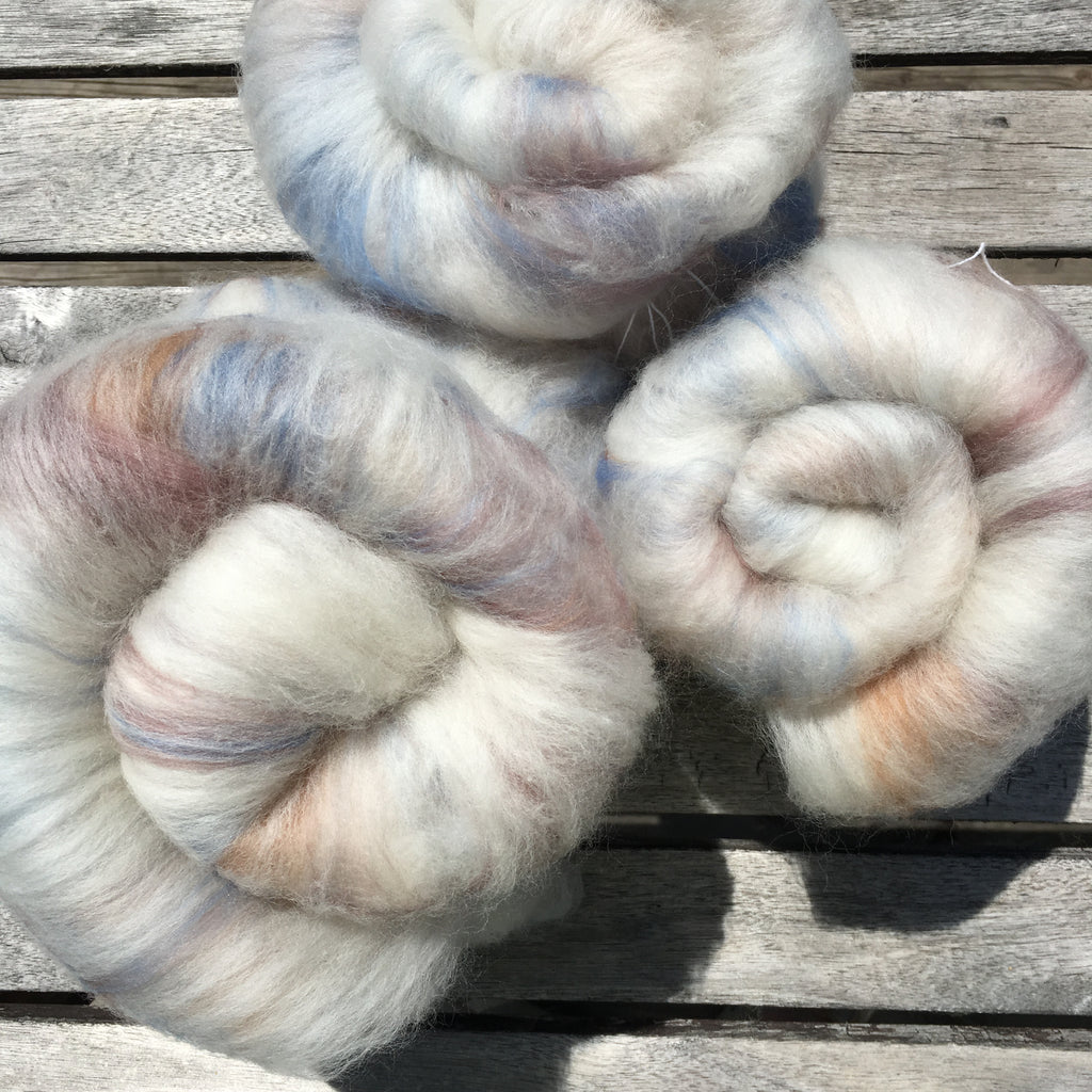 Blueberry Sorbet, Watercolour Fibre Batt