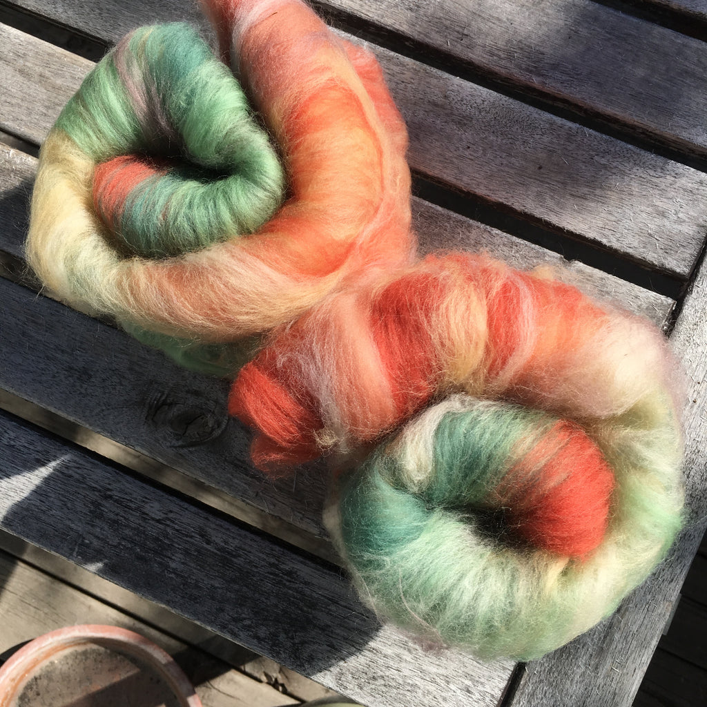 Garden Poppy, Watercolour Fibre Batt, 58g