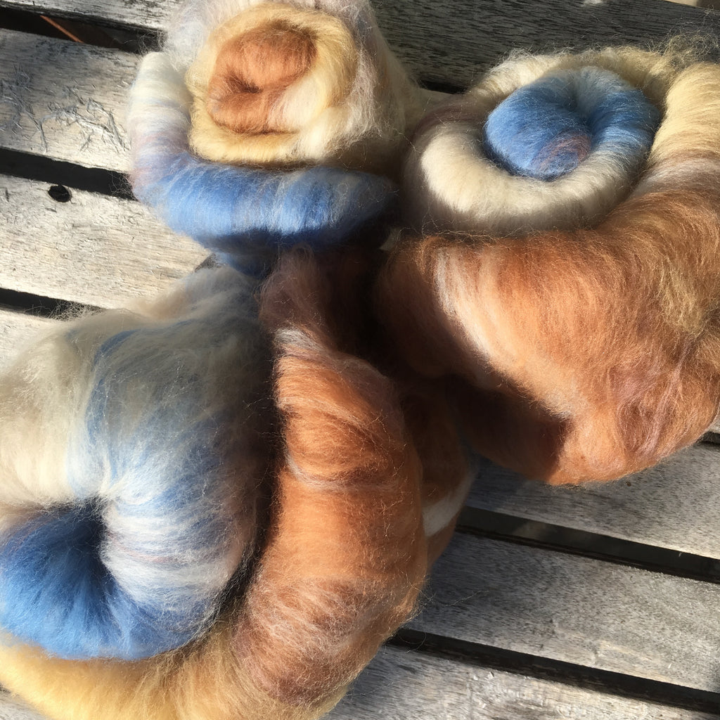 Stormy Ocean Beach, Watercolour Fibre Batt